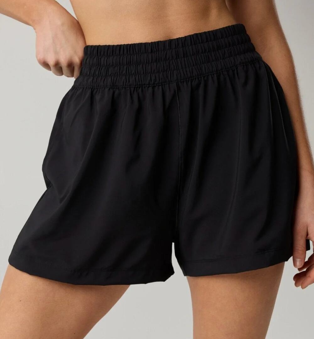 Aerie Offline High Rise Lined Running Athletic Shorts Black Medium
